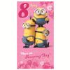 8 Today Pink Minions 8th Birthday Card
