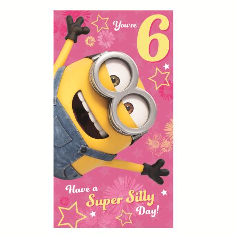 6 Today Pink Minions 6th Birthday Card  £2.10