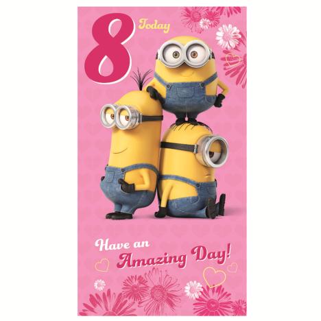 8 Today Pink Minions 8th Birthday Card  £3.00